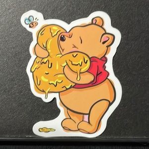 POOH BEAR LOVING HIS HONEY STICKER